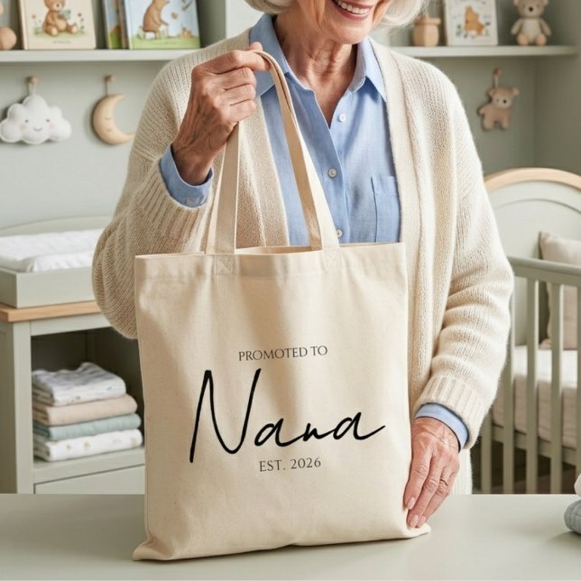 Promoted To Nana Chic Everyday Script Tote Bag (Creator Uploaded)