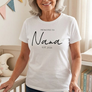 Promoted To Nana Classic EST Year Design T-Shirt