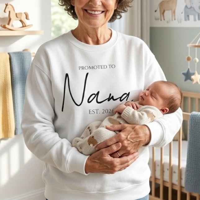 Promoted To Nana Cozy Family Script Design Sweatshirt (Creator Uploaded)