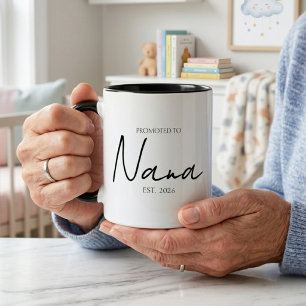 Promoted To Nana Elegant EST Year Script Mug