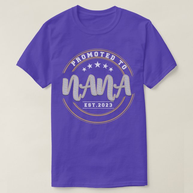 Promoted To Nana Est 2023New Grandma Pregnancy Ann T-Shirt (Design Front)