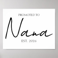 Promoted To Nana Minimal Family Wall Art