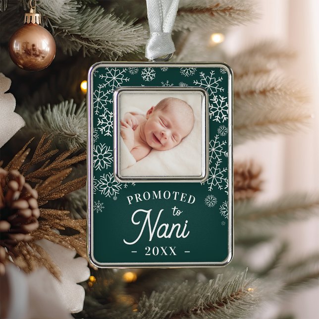 Promoted to Nani | Baby Photo Grandma Christmas Ornament (Creator Uploaded)