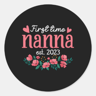 Promoted To Nanna 2023 First Time New Grandma Mom Classic Round Sticker