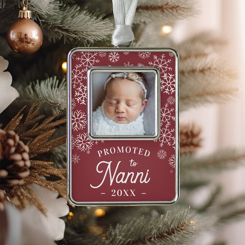 Promoted to Nanni  Baby Photo Grandma Christmas Ornament