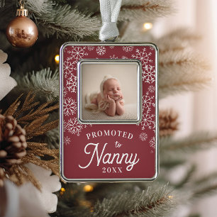 Promoted to Nanny Baby Photo Grandma Christmas Ornament