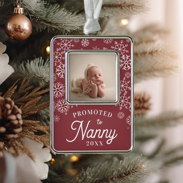 Promoted to Nanny | Baby Photo Grandma Christmas Ornament (Creator Uploaded)