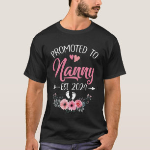 Promoted To Nanny Est 2024 Mothers Day First Time T-Shirt