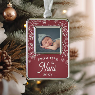 Promoted to Noni Baby Photo Grandma Christmas Ornament