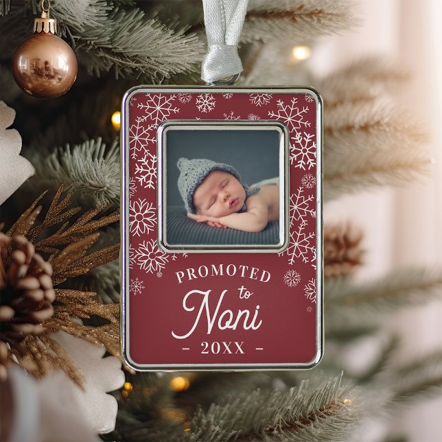 Promoted to Noni | Baby Photo Grandma Christmas Ornament (Creator Uploaded)