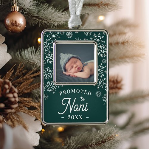 Promoted to Noni  Baby Photo Grandma Christmas Ornament