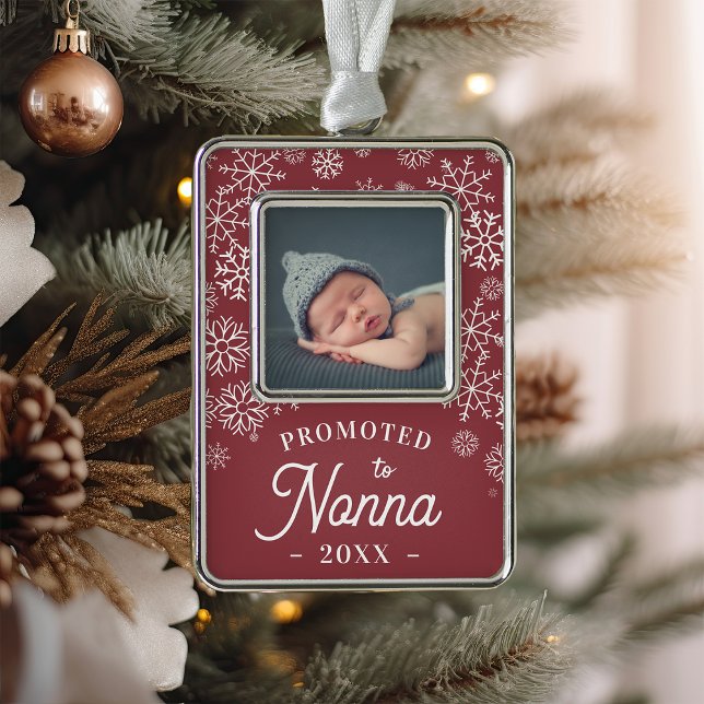 Promoted to Nonna | Baby Photo Grandma Christmas Ornament (Creator Uploaded)