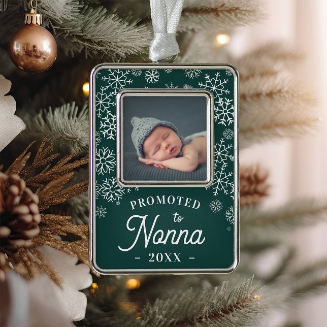 Promoted to Nonna | Baby Photo Grandma Christmas Ornament (Creator Uploaded)