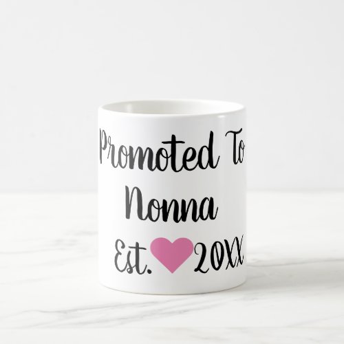 Promoted To Nonna Black  Pink Mug