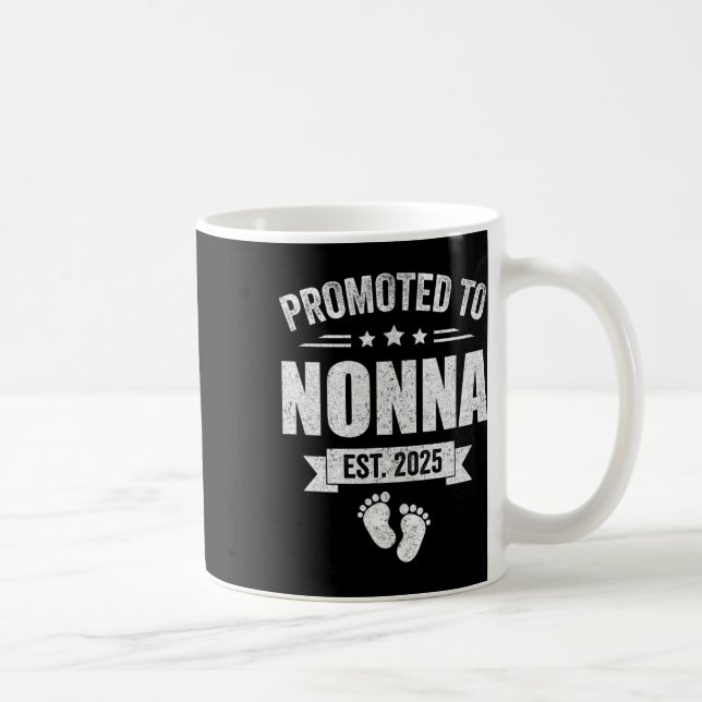 Promoted To Nonna Est 2025 Mothers Day First Time  Coffee Mug (Right)