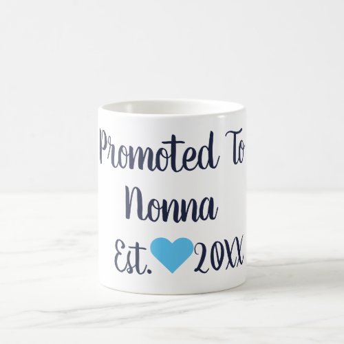 Promoted To Nonna Navy  Bright Blue Mug