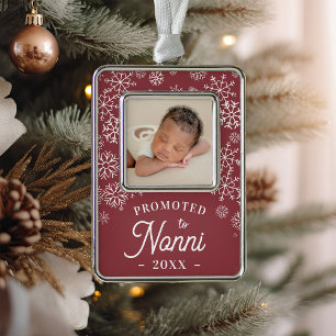 Promoted to Nonni Baby Photo Grandma Christmas Ornament