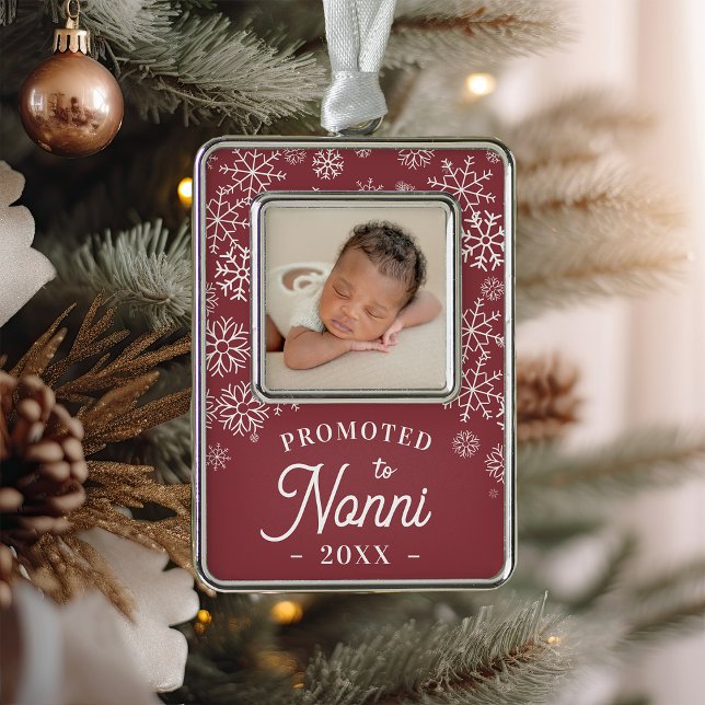 Promoted to Nonni | Baby Photo Grandma Christmas Ornament (Creator Uploaded)