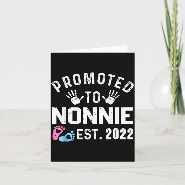 Promoted To Nonnie Est 2022 Funny New Nonnie  Card (Front)
