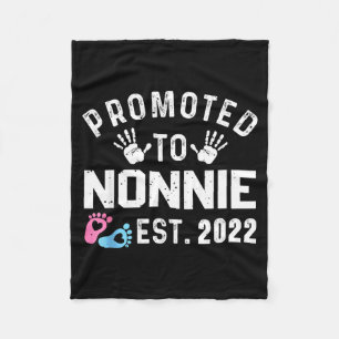 Promoted To Nonnie Est 2022 Funny New Nonnie  Fleece Blanket