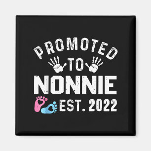 Promoted To Nonnie Est 2022 Funny New Nonnie Magnet