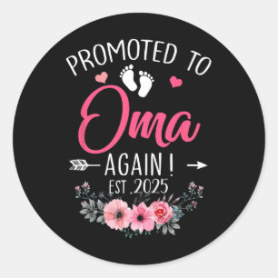 Promoted To Oma Again Est 2025 Mothers Day Classic Round Sticker