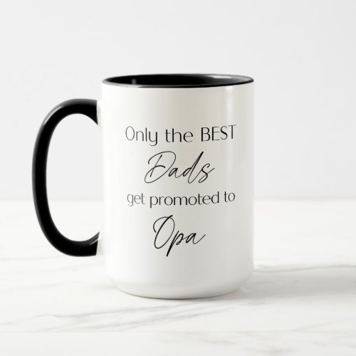 Promoted to Opa Grandfather Gift  New Grandpa Mug