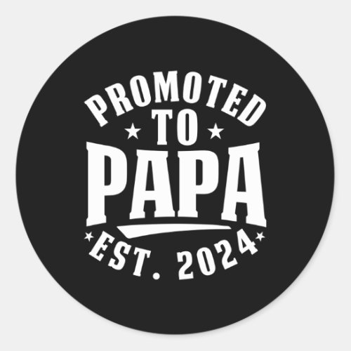 Promoted To Papa 2024 1St Time Papa Classic Round Sticker