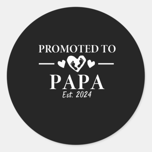 Promoted To Papa 2024 First Time Papa Classic Round Sticker