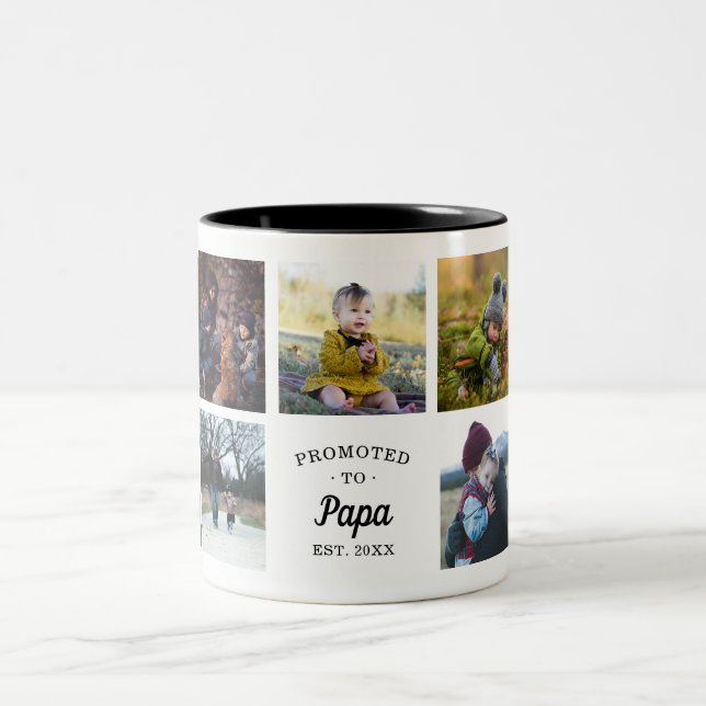 Promoted to Papa Established Two-Tone Coffee Mug (Center)