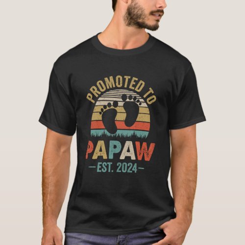 Promoted To Papaw Est 2024 Fathers Day Vintage T_Shirt