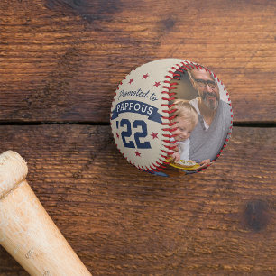 Promoted to Pappous   New Grandfather Photo Baseball