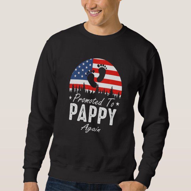 Promoted To Pappy Again 2024 US Flag Father's Day  Sweatshirt (Front)