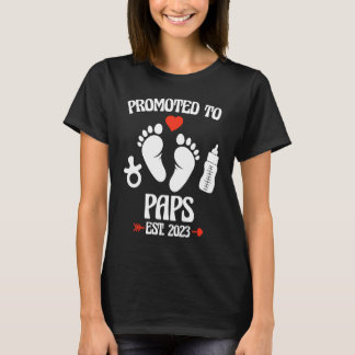 Promoted To Paps 2023 First Time New Grandpa Pregn T-Shirt
