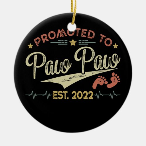 Promoted To Paw Paw Est 2022 Outfit New Paw Paw Ceramic Ornament