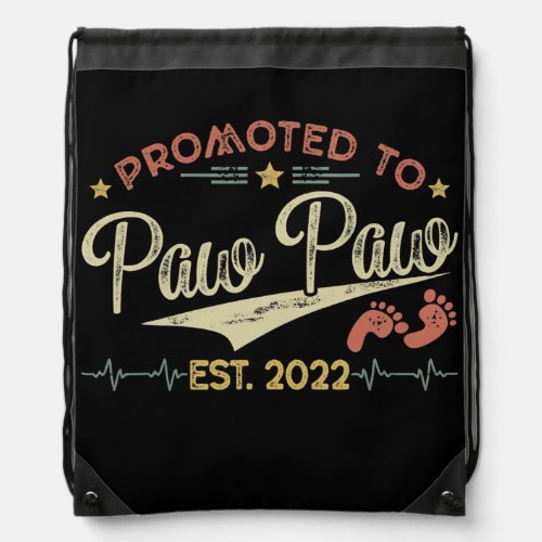 Promoted To Paw Paw Est 2022 Outfit New Paw Paw Drawstring Bag