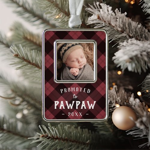 Promoted to Pawpaw  Baby Photo Grandpa Christmas Ornament