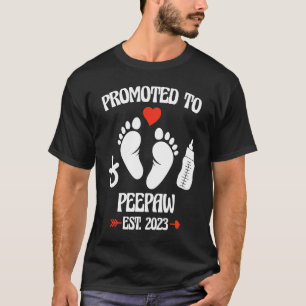 Promoted To Peepaw 2023 First Time New Grandpa Pre T-Shirt