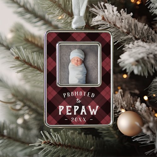 Promoted to Pepaw  Baby Photo Grandpa Christmas Ornament