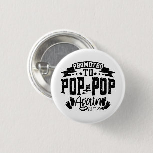Promoted To Pop Pop Again Est 2024 Funny Grandpa  Button
