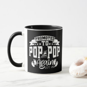 Promoted To Pop Pop Again Est 2024 Funny Grandpa  Mug