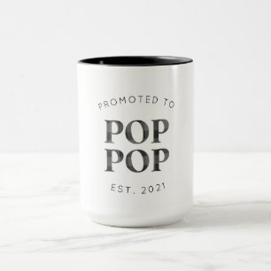 PROMOTED TO Pop Pop New Grandparent Plaid  Mug