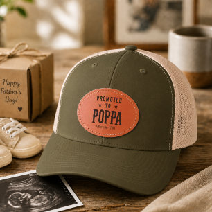 Promoted to Poppa Fathers Day Pregnancy Hat