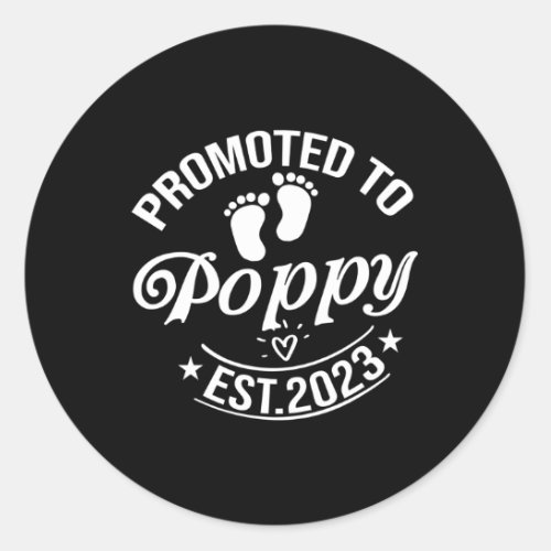 Promoted To Poppy 2023 Pregnancy Announcet Poppy Classic Round Sticker