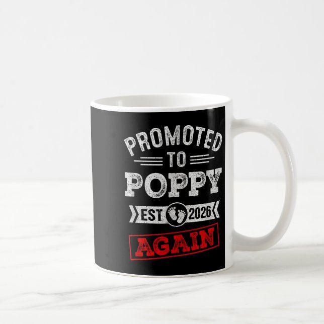 Promoted To Poppy Again 2026 Pregnancy Announcemen Coffee Mug (Right)