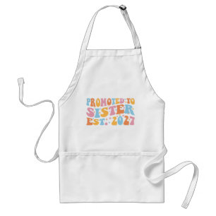 Promoted To Sister Est 2027 Big Sister Adult Apron