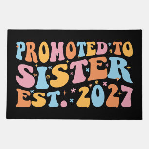 Promoted To Sister Est 2027 Big Sister Doormat