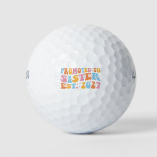 Promoted To Sister Est 2027 Big Sister Golf Balls