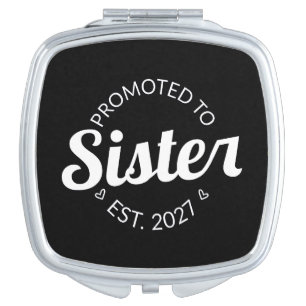 Promoted To Sister Est 2027 Big Sister I Compact Mirror