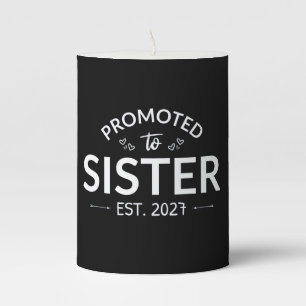 Promoted To Sister Est 2027 Big Sister II Pillar Candle